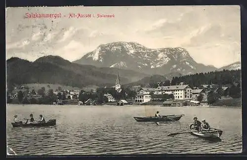 AK Alt-Aussee / Salzkammergut, Teilansicht mit Booten