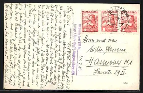 AK Bad Deutsch Altenburg a. d. Donau, Teilansicht mit Strassenpartie, Fliegeraufnahme