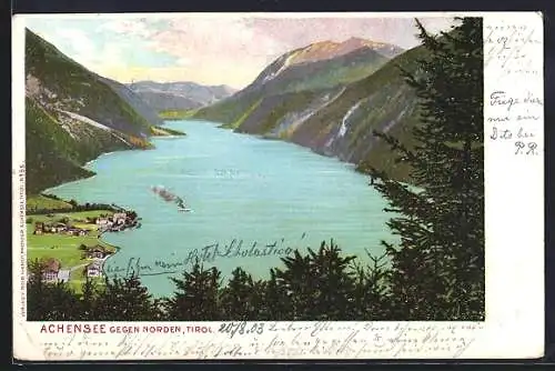 AK Achensee, Panorama gegen Norden