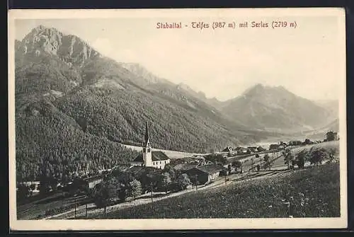 AK Telfes /Stubaital, Ansicht mit Serles