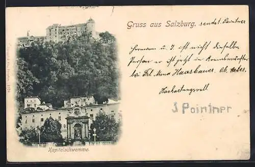 AK Salzburg, Kapitelschwemme mit Burg