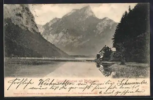 AK Eisenerz, Leopoldsteinersee mit Pfaffenstein