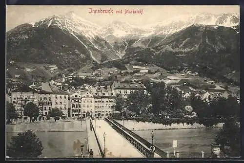 AK Innsbruck, Teilansicht mit Brücke