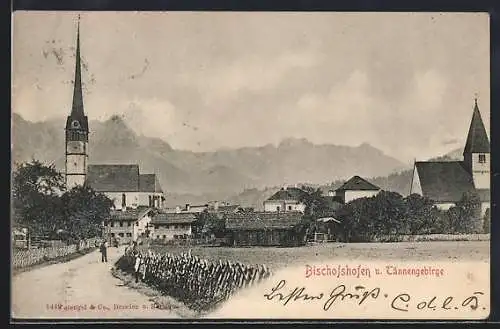 AK Bischofshofen, Teilansicht mit Tannengebirge