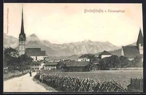 AK Bischofshofen, Teilansicht mit Tannengebirge