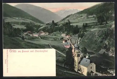 AK Gries am Brenner, Gesamtansicht aus der Vogelschau