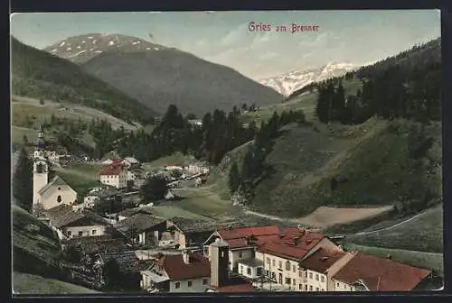 AK Gries am Brenner, Teilansicht aus der Vogelschau