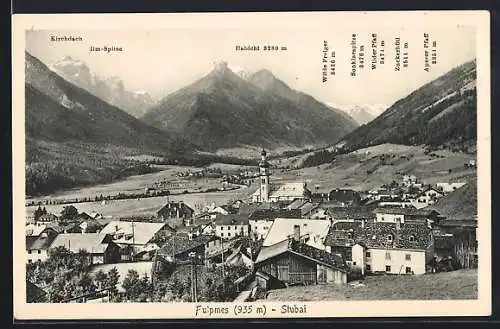 AK Fulpmes im Stubai, Ortsansicht gegen Habicht