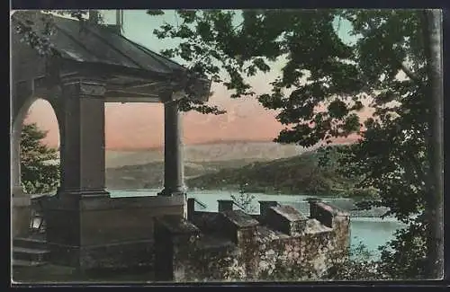 AK Pörtschach am Wörthersee, Gloriette mit Wörthersee-Blick