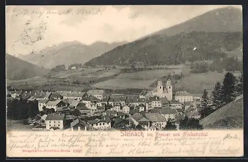 AK Steinach, Ortsansicht mit G`schnitzthal