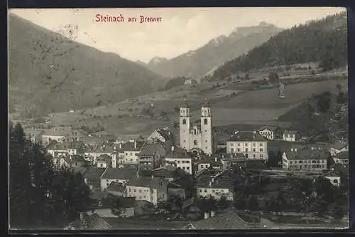 AK Steinach am Brenner, Teilansicht mit Kirche