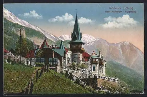 AK Innsbruck, Hungerburg, Hotel Mariabrunn