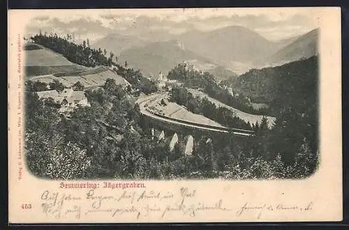 AK Semmering, Jägergraben aus der Vogelschau