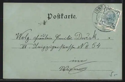 Mondschein-AK Innsbruck, Rennweg und Theater