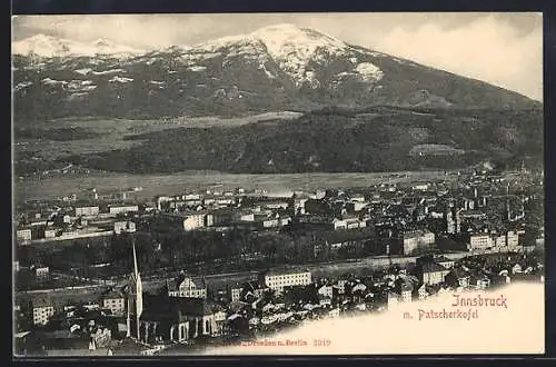 AK Innsbruck, Teilansicht mit Patscherkofel