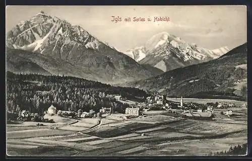 AK Igls, Panorama mit Serles und Habicht