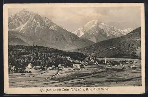 AK Igls, Ortstotale mit Serles und Habicht