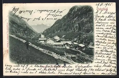 AK Vent /Oetzthal, Teilansicht mit Stubaierferner