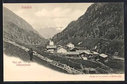 AK Vent /Oetzthal, Teilansicht mit Stubaierferner