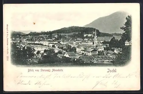 AK Ischl, Blick von Sterzen`s Abendsitz auf den Ort