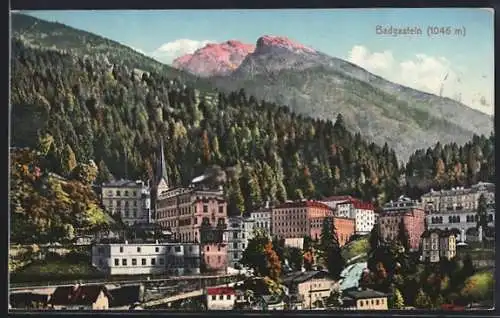 AK Badgastein, Teilansicht mit Bergen
