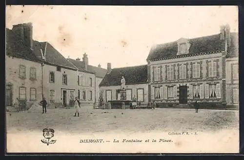 AK Dixmont, La Fontaine et la Place