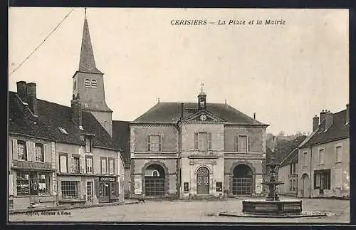 AK Cerisiers, La Place et la Mairie