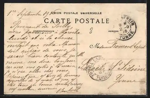 AK Poilly-sur-Serein, À vol d`oiseau