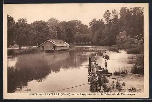 AK Nuits-sous-Ravières, Le Bateau-lavoir et le Déversoir de l`Armancon