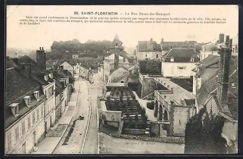 AK Saint-Florentin, La Rue Basse-du-Rempart et les anciennes fortifications de la ville