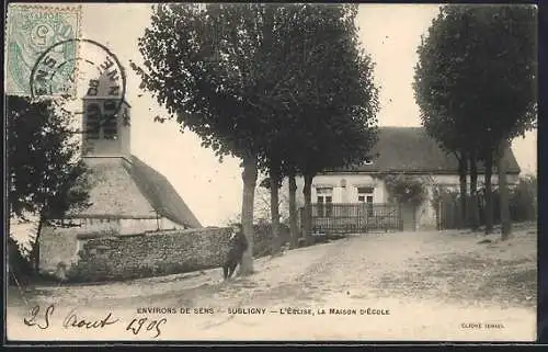 AK Subligny, L`Église, la Maison d`École