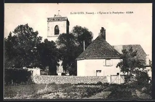 AK Saintpuits /Yonne, L`Église et le Presbytère