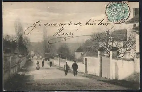 AK Maligny, Promenade et Avenue du Vieux