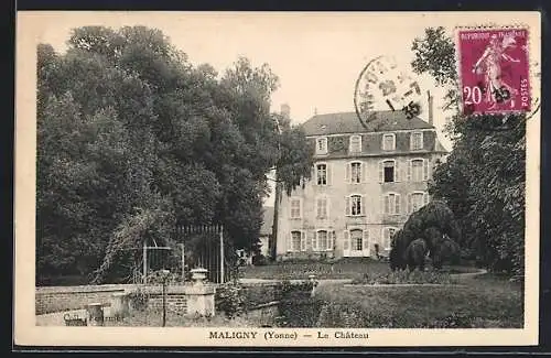 AK Maligny /Yonne, Le Château et son parc arboré