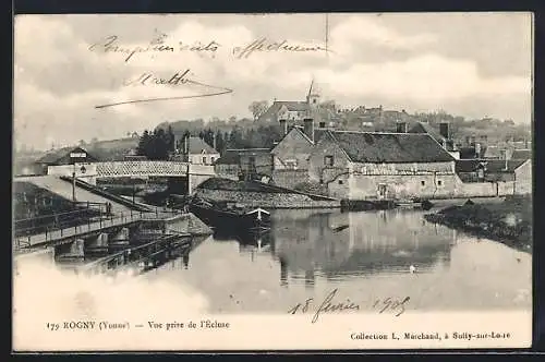 AK Rogny /Yonne, Vue prise de l`Écluse