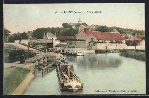 AK Rogny /Yonne, Vue générale