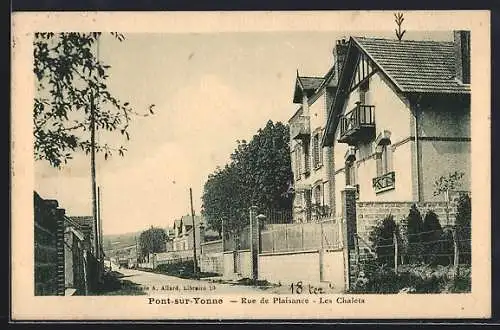 AK Pont-sur-Yonne, Rue de Plaisance, Les Chalets