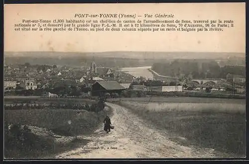 AK Pont-sur-Yonne, Vue générale