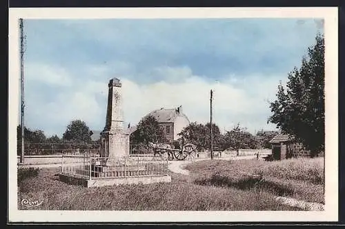AK Courtois-s-Yonne, Monument aux Morts et paysage rural