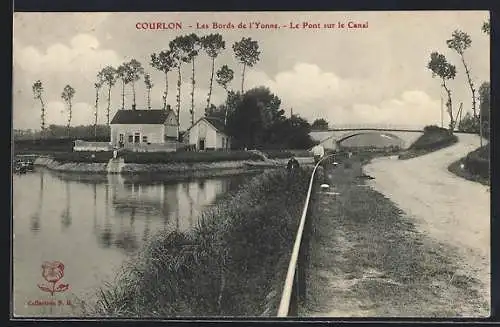 AK Courlon, Les Bords de l`Yonne, Le Pont sur le Canal