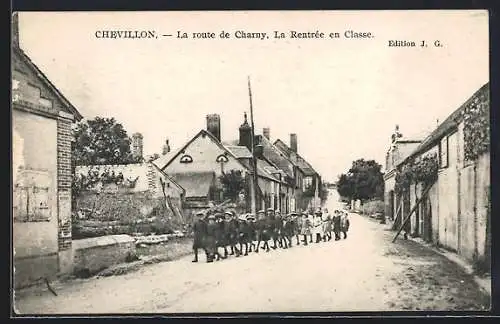 AK Chevillon, La route de Charny, La Rentrée en Classe