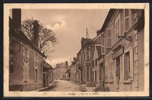 AK Cheny, Rue de la Mairie avec maisons traditionnelles