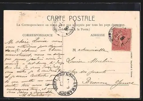 AK Mont-Saint-Sulpice, Le Marché, la Poste