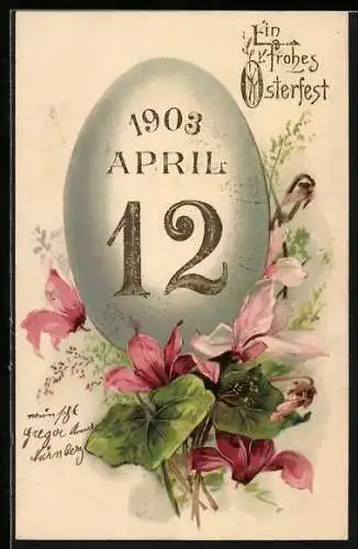 AK Jahreszahl 1903, Osterfest am 12. April