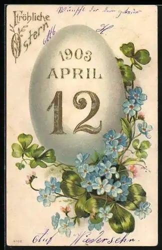 AK Jahreszahl 1903, Osterfest am 12. April