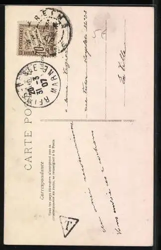 AK Mann mit Rosen und zwei Ferkeln, 1er Avril