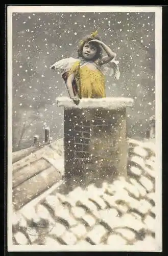 AK Amor schaut aus Schornstein heraus