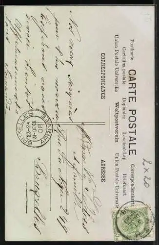 AK Neujahrsengel mit Weizen und Trauben, Bonne Année