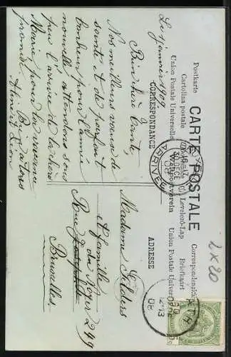 AK Neujahrsengel mit Weizen und Trauben, Bonne Année