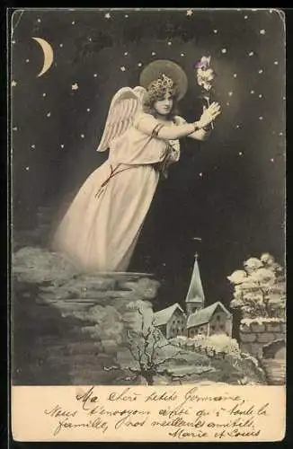 AK Engel schwebt im Himmel